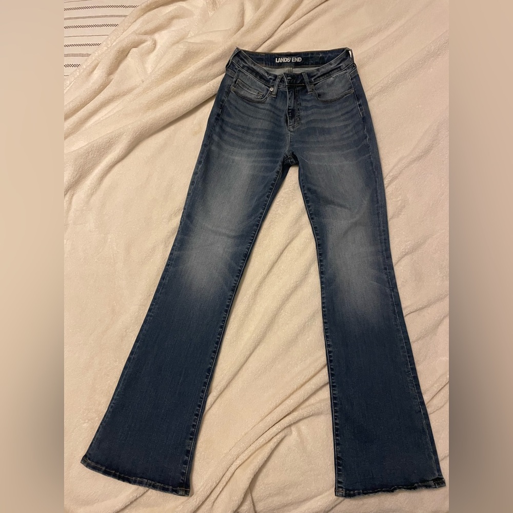 Land’s End mid rise curvy bootcut jeans, size 8, worn twice